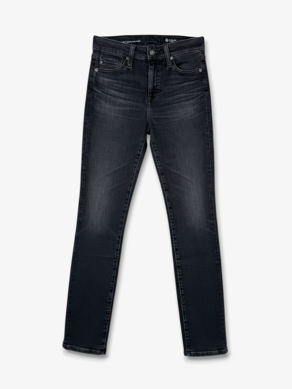 AG Adriano Goldschmied  Mari High‎ Rise Slim Straight Jean 24 Faded Black